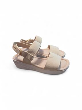 NWT Ryka Azara Strap Wedge Sandals Stretch Knit Memory Foam Beige Women 9.5W